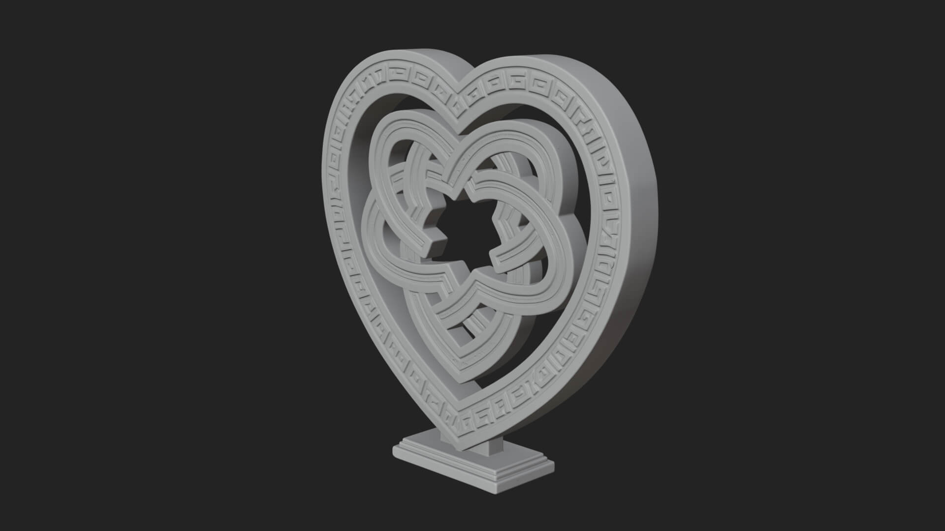 Ornate Framed Heart Plaque Design 264 3D Print Model 3D Model