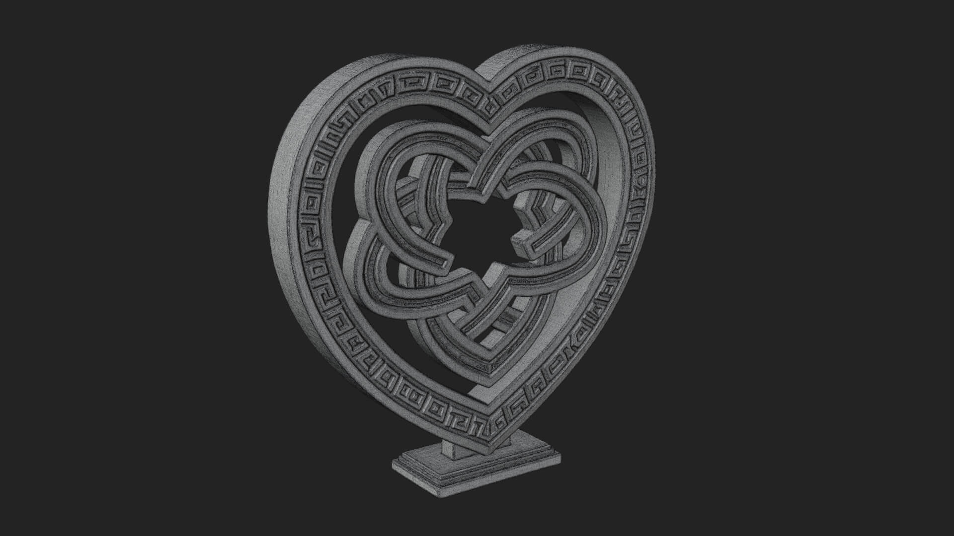 Ornate Framed Heart Plaque Design 264 3D Print Model 3D Model