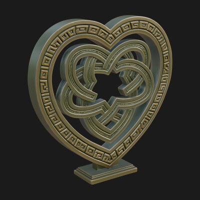 Ornate Framed Heart Plaque Design 264 3D Print Model
