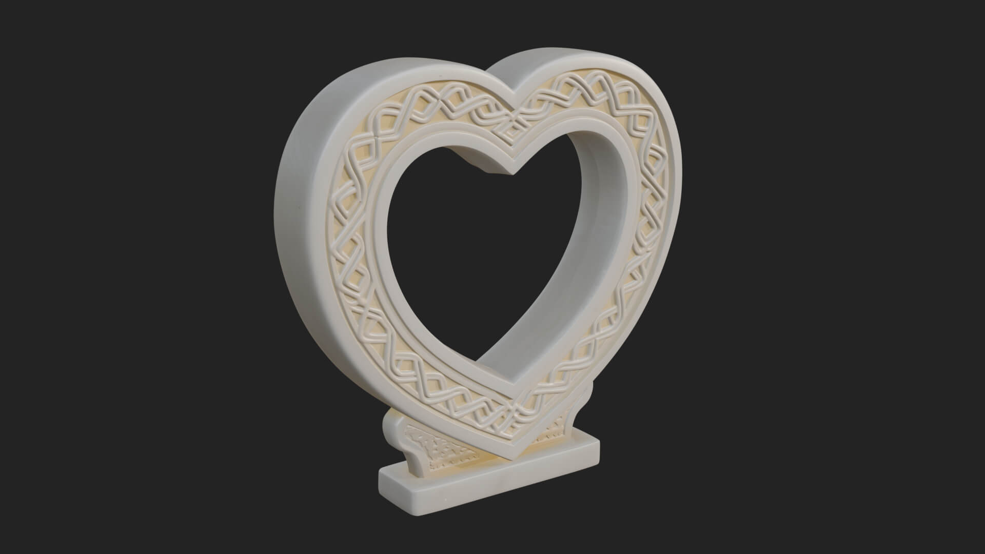 Ornate Framed Heart Plaque Design 265 3D Print Model 3D Model