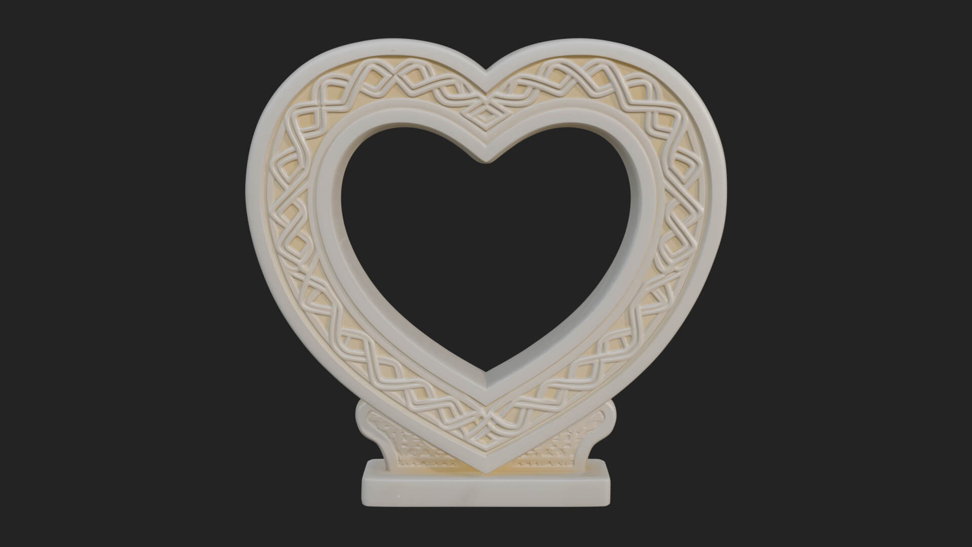 Ornate Framed Heart Plaque Design 265 3D Print Model 3D Model