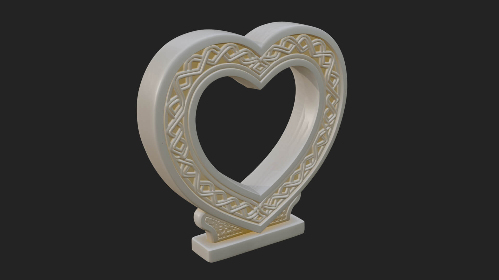 Ornate Framed Heart Plaque Design 265 3D Print Model 3D Model