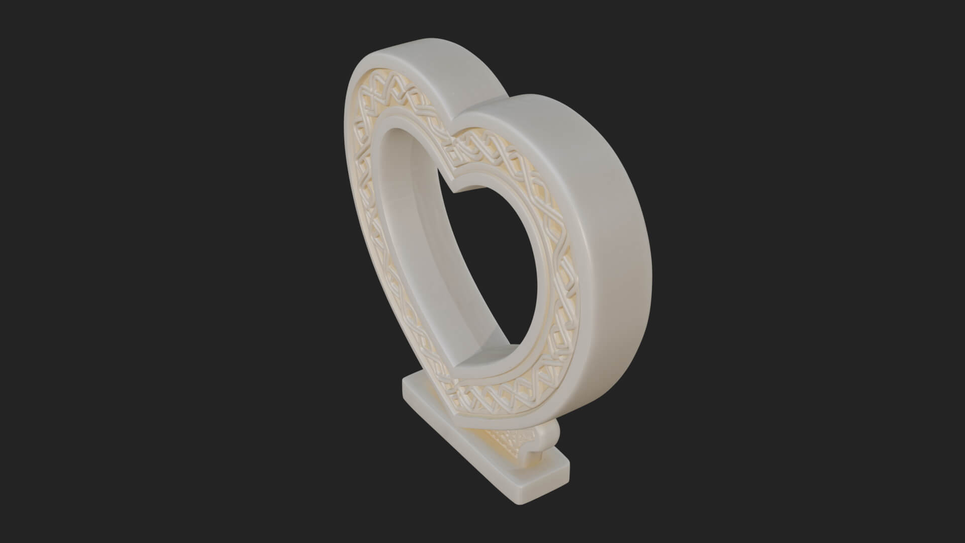 Ornate Framed Heart Plaque Design 265 3D Print Model 3D Model