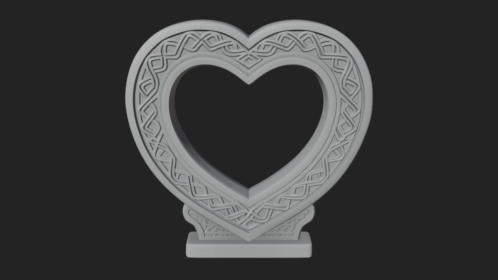 Ornate Framed Heart Plaque Design 265 3D Print Model 3D Model