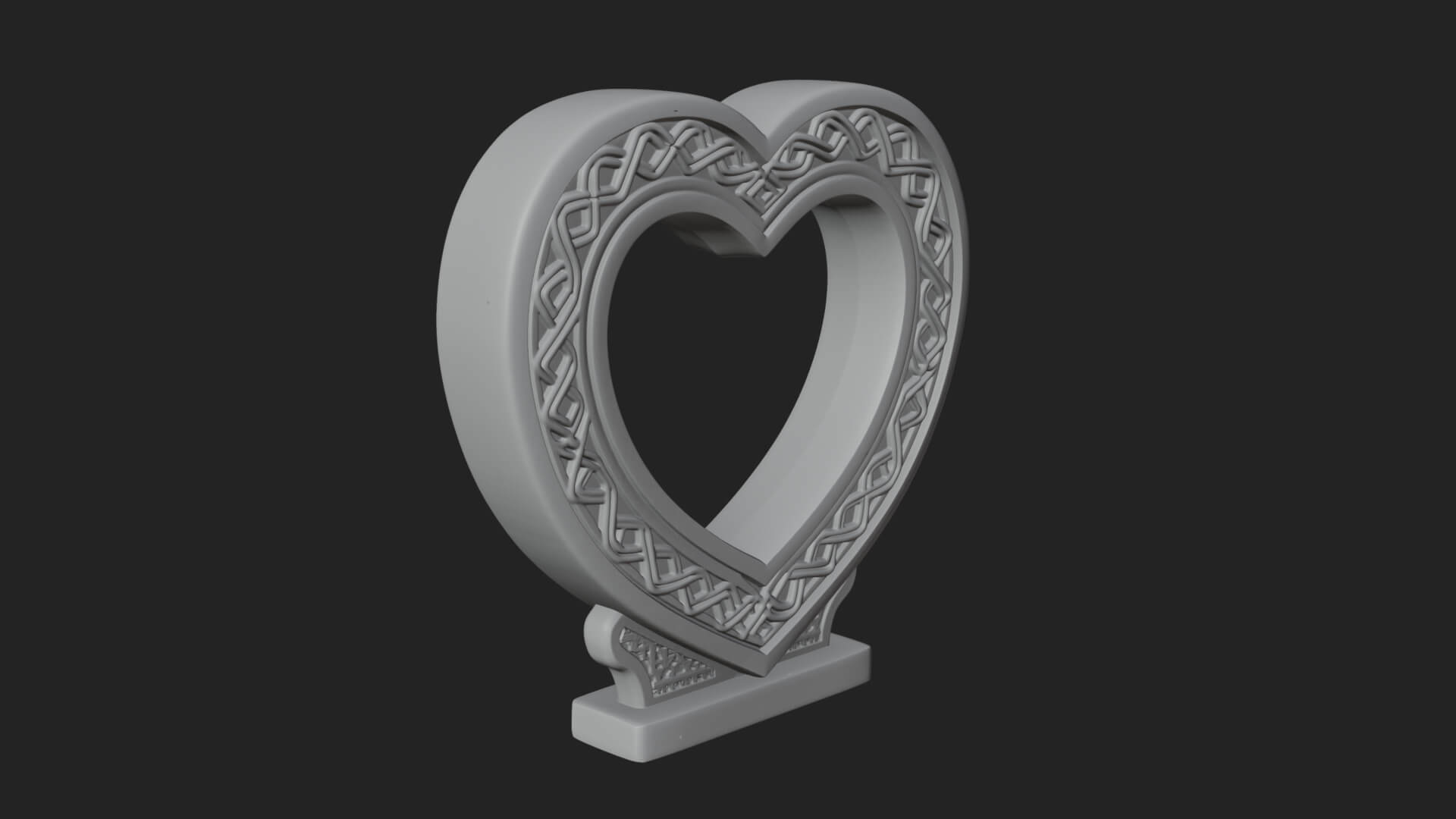 Ornate Framed Heart Plaque Design 265 3D Print Model 3D Model