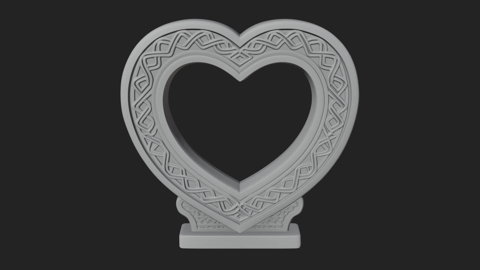 Ornate Framed Heart Plaque Design 265 3D Print Model 3D Model