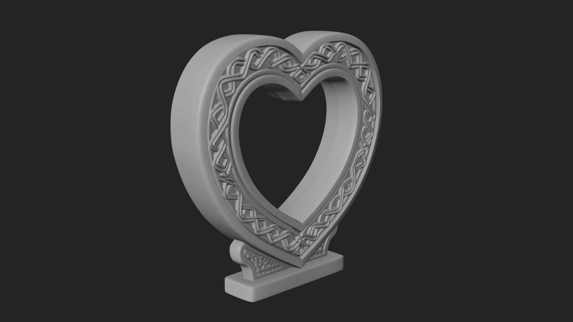 Ornate Framed Heart Plaque Design 265 3D Print Model 3D Model