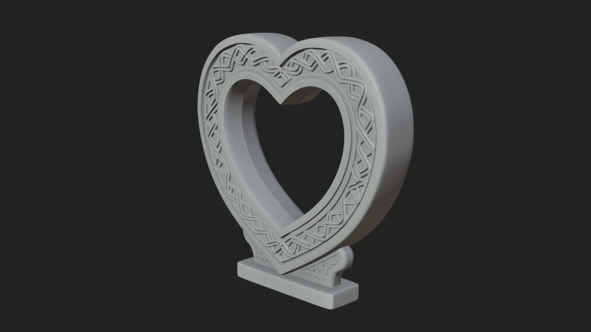 Ornate Framed Heart Plaque Design 265 3D Print Model 3D Model
