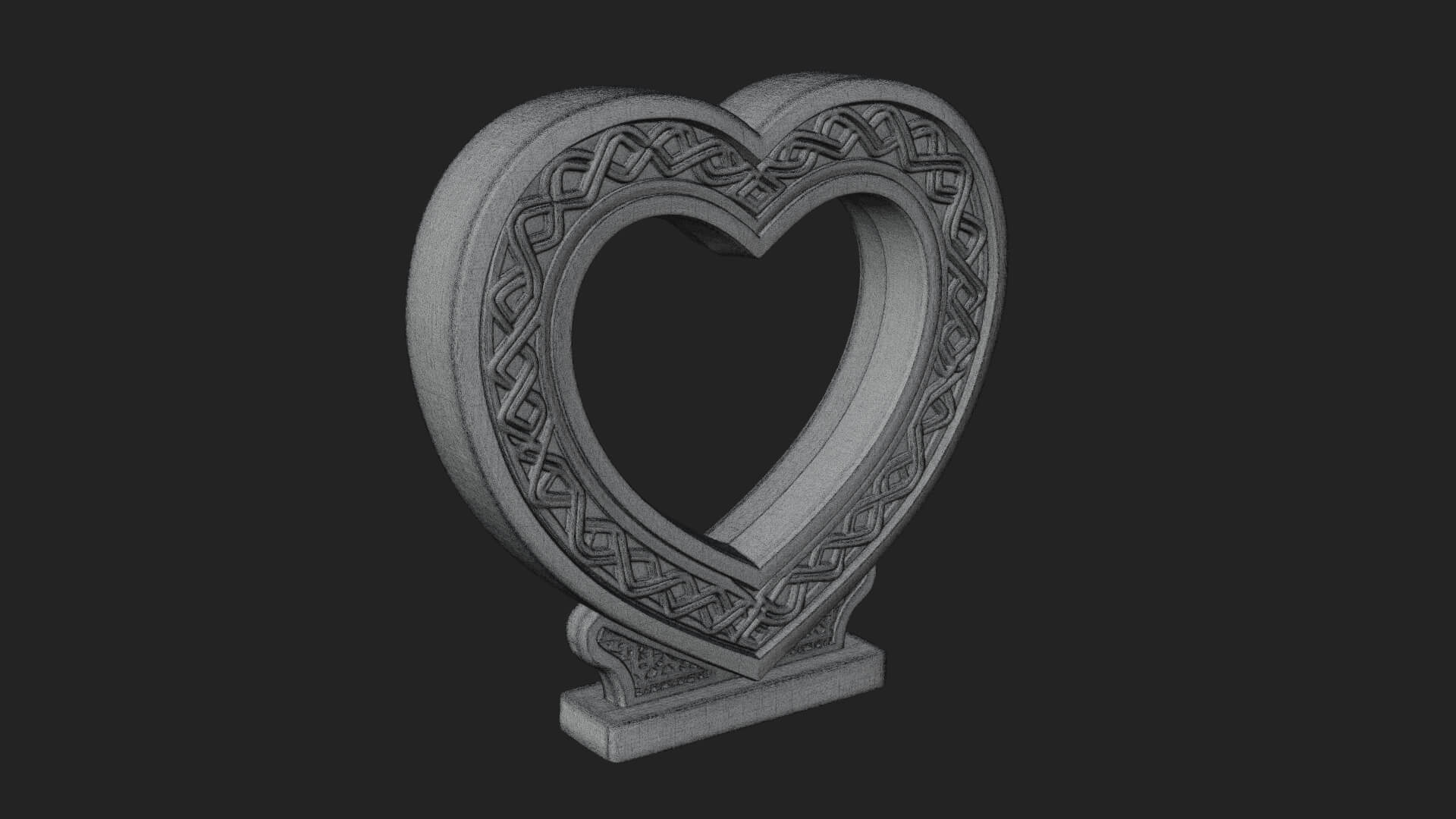 Ornate Framed Heart Plaque Design 265 3D Print Model 3D Model