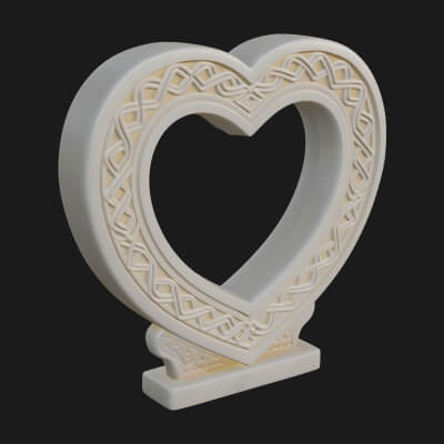 Ornate Framed Heart Plaque Design 265 3D Print Model