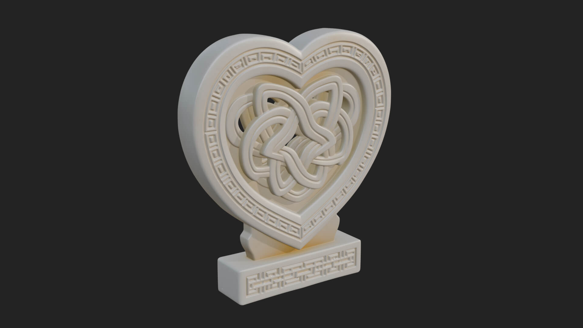 Ornate Framed Heart Plaque Design 266 3D Print Model 3D Model