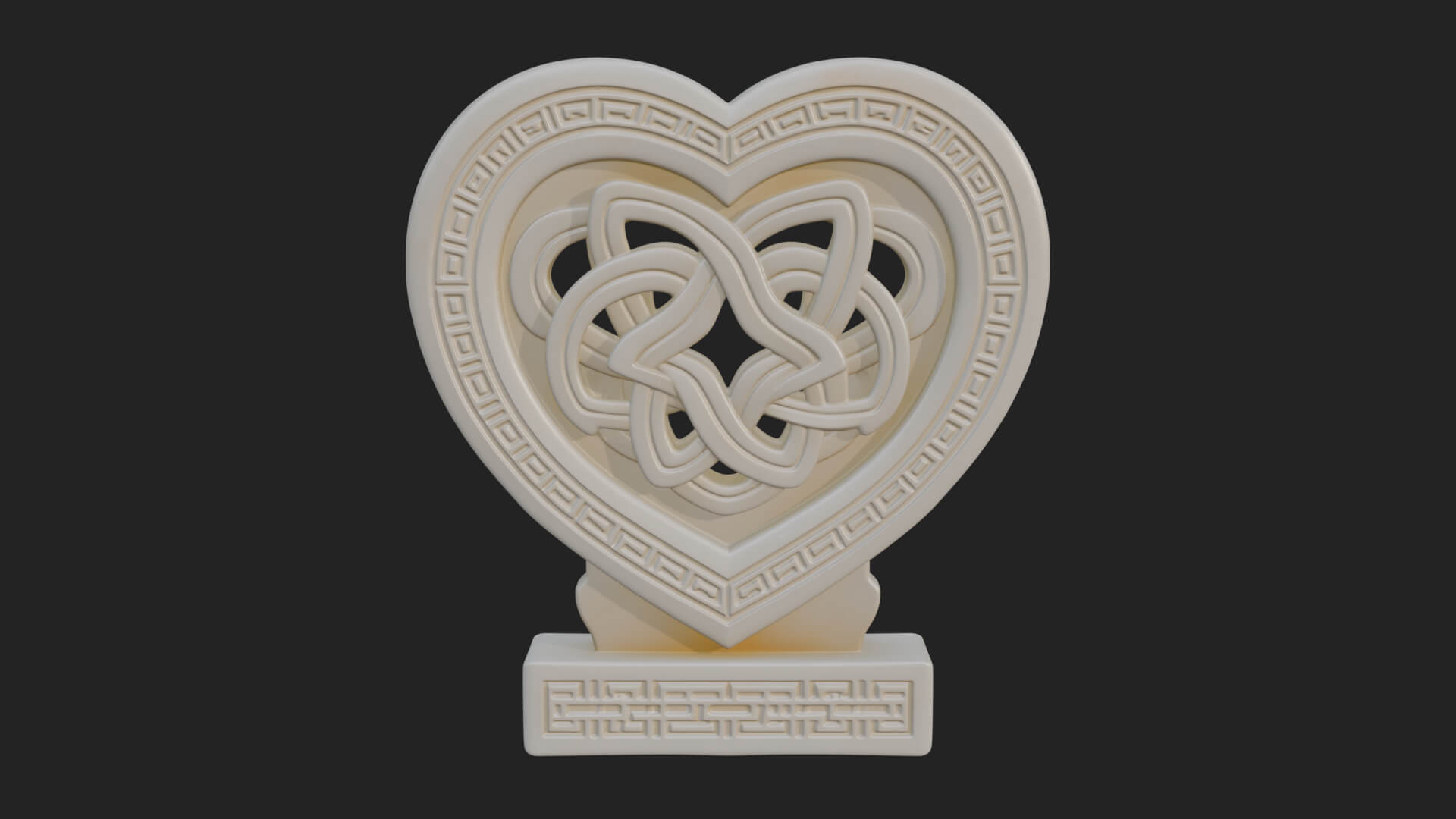Ornate Framed Heart Plaque Design 266 3D Print Model 3D Model