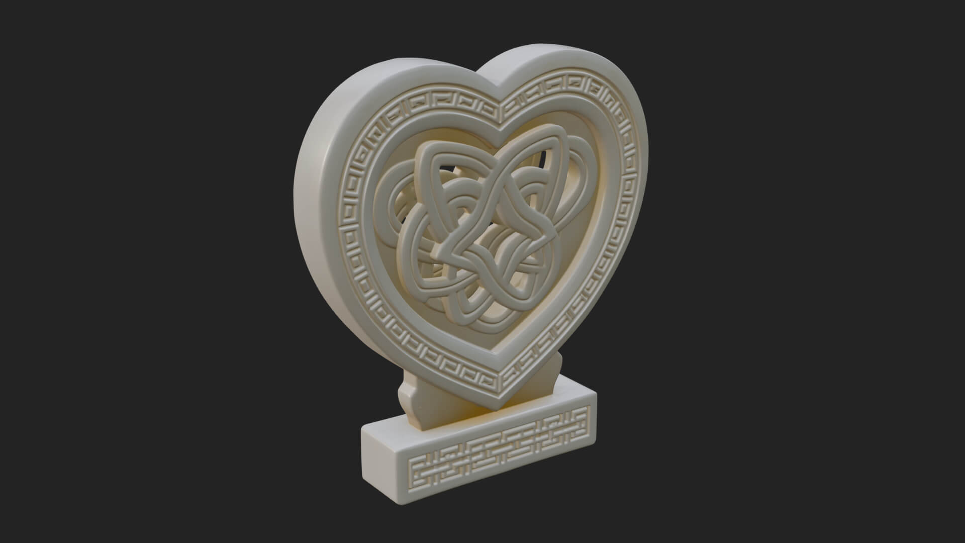 Ornate Framed Heart Plaque Design 266 3D Print Model 3D Model