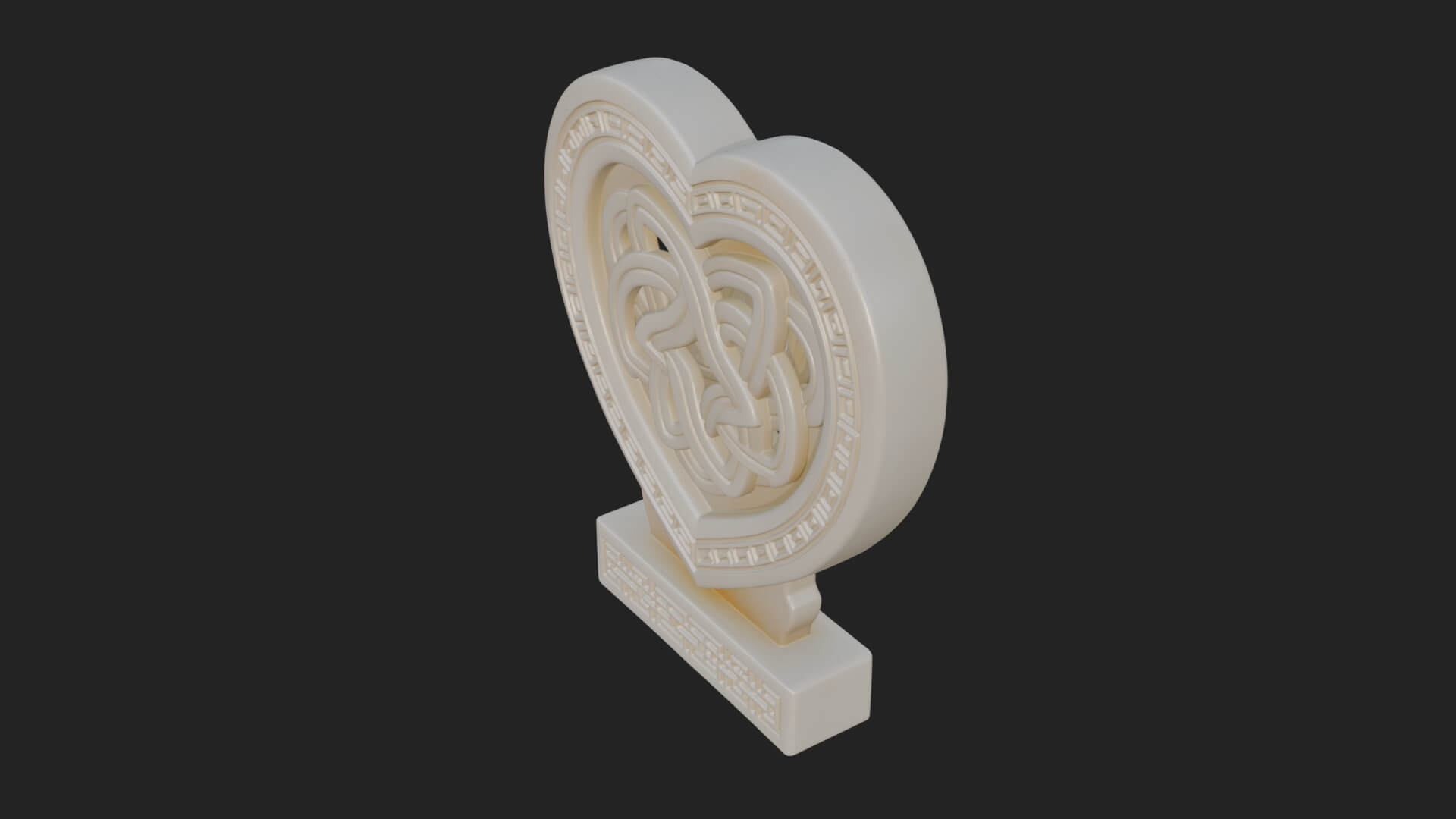 Ornate Framed Heart Plaque Design 266 3D Print Model 3D Model