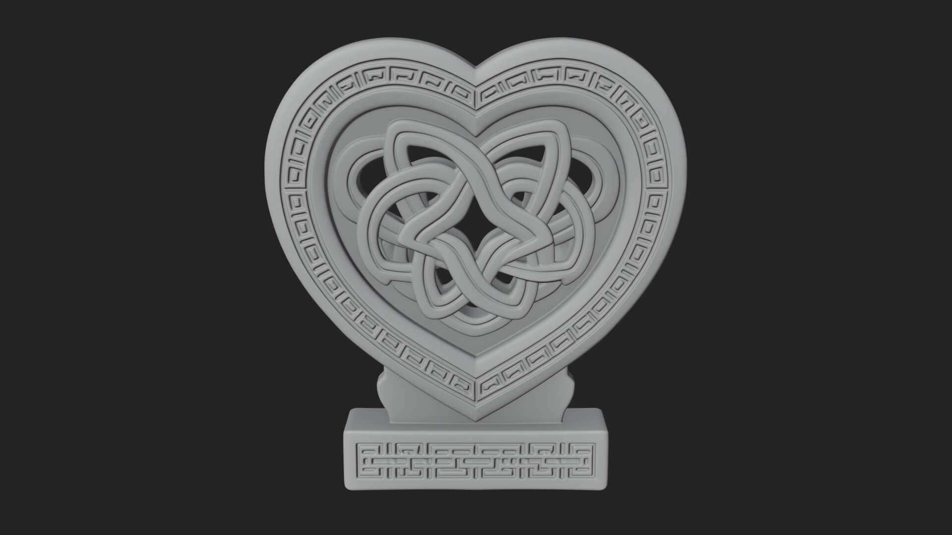 Ornate Framed Heart Plaque Design 266 3D Print Model 3D Model
