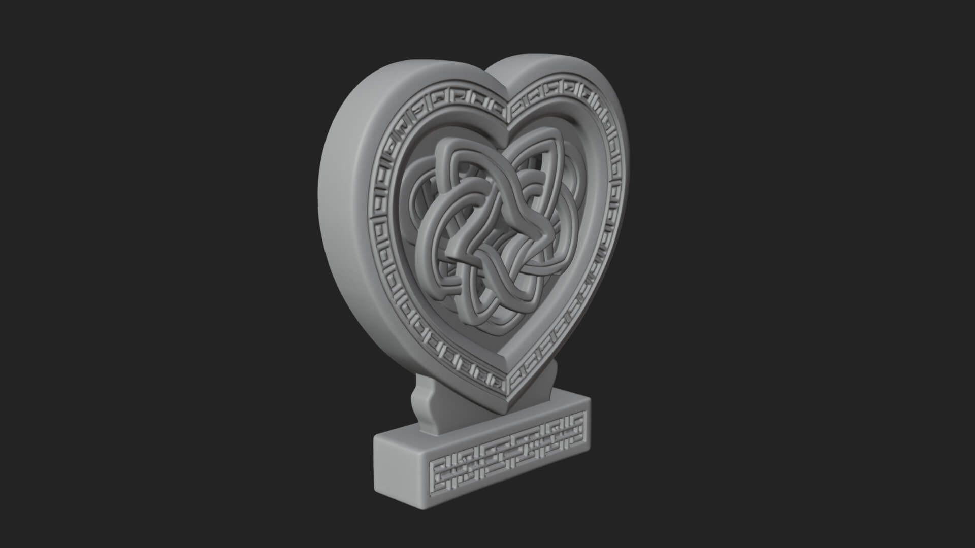 Ornate Framed Heart Plaque Design 266 3D Print Model 3D Model