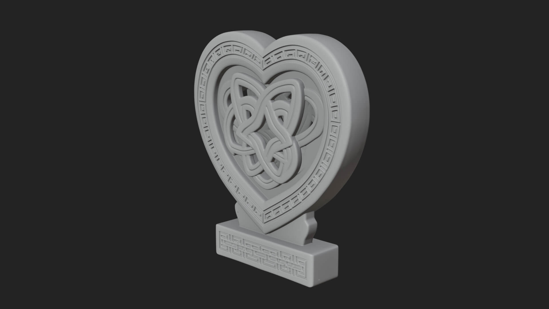 Ornate Framed Heart Plaque Design 266 3D Print Model 3D Model