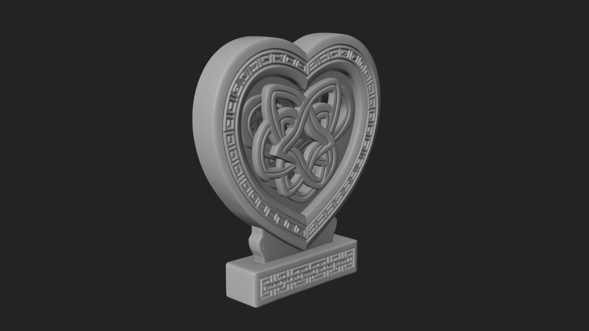 Ornate Framed Heart Plaque Design 266 3D Print Model 3D Model