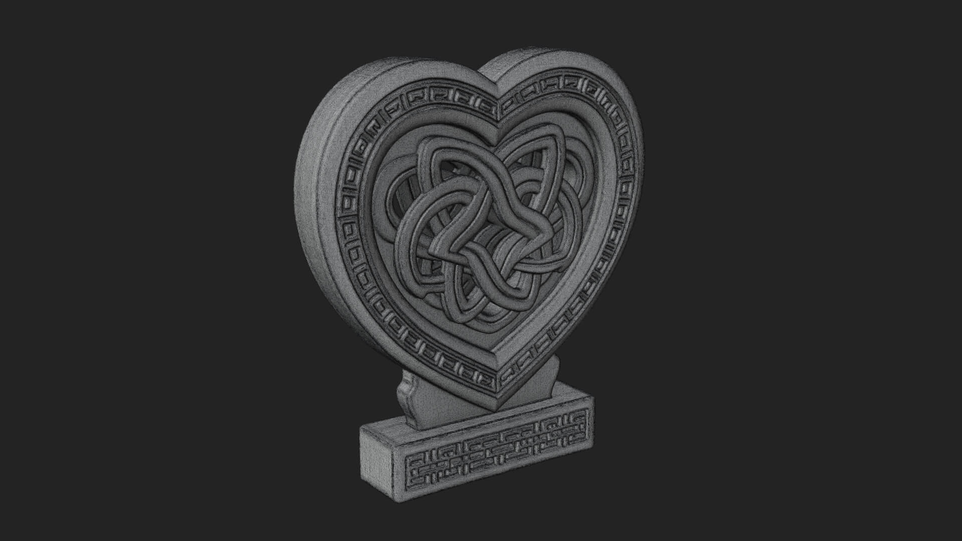 Ornate Framed Heart Plaque Design 266 3D Print Model 3D Model