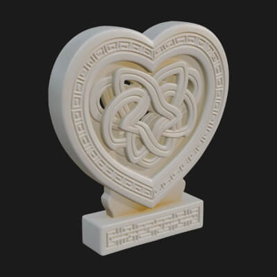 Ornate Framed Heart Plaque Design 266 3D Print Model