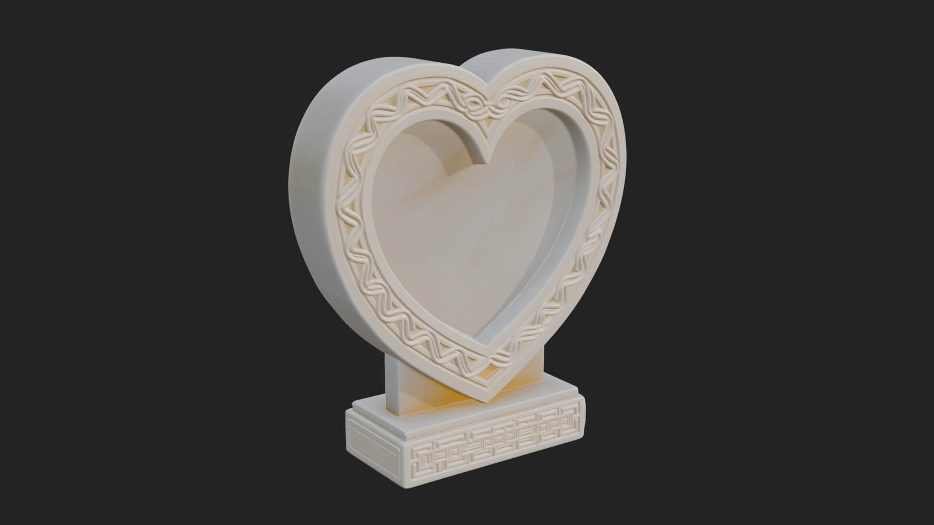 Ornate Framed Heart Plaque Design 267 3D Print Model 3D Model