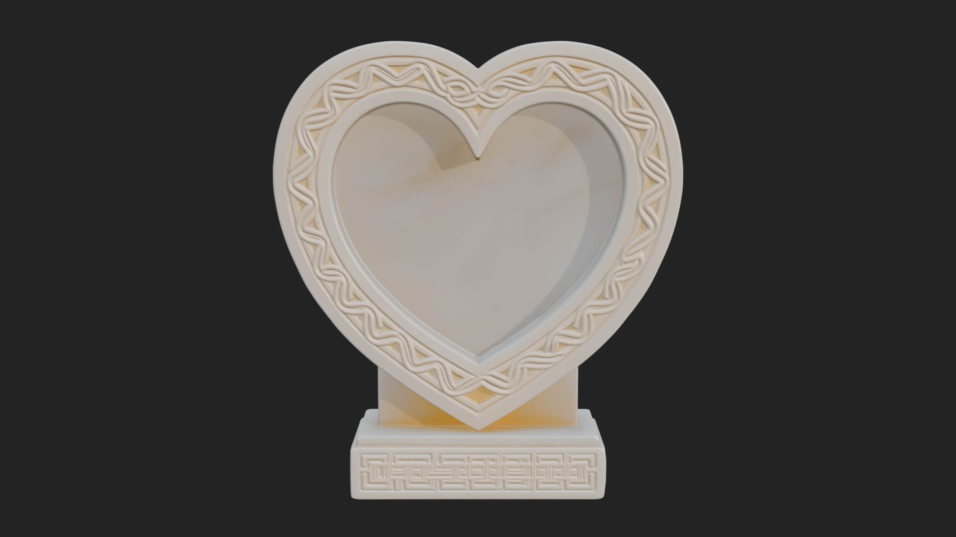 Ornate Framed Heart Plaque Design 267 3D Print Model 3D Model