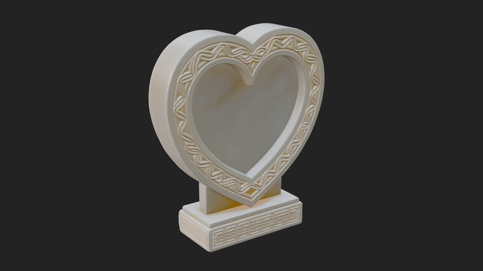 Ornate Framed Heart Plaque Design 267 3D Print Model 3D Model