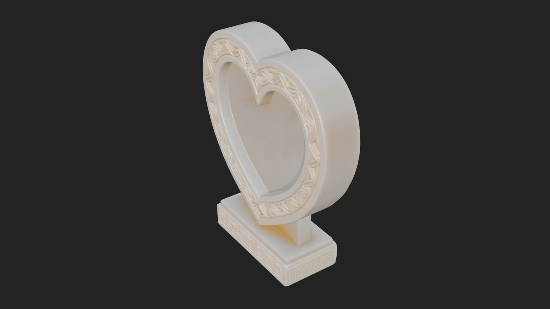 Ornate Framed Heart Plaque Design 267 3D Print Model 3D Model