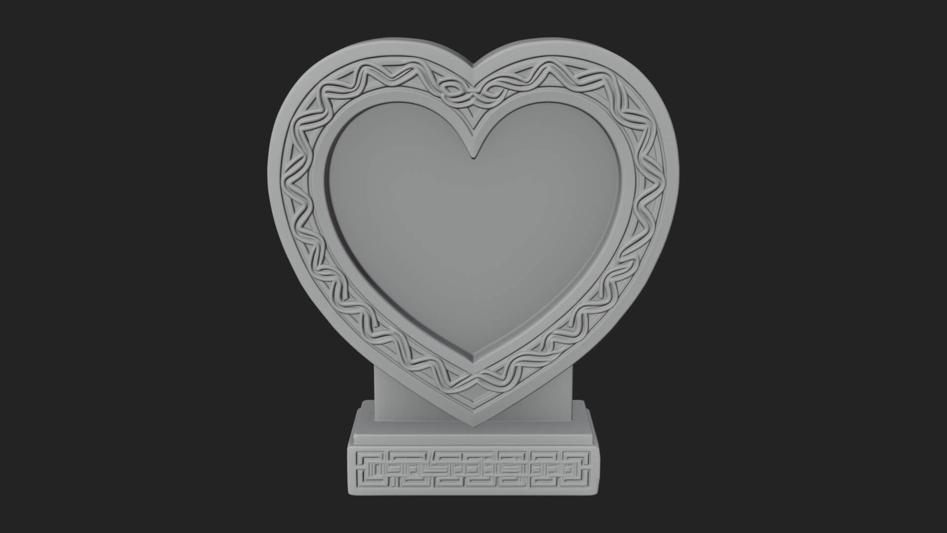 Ornate Framed Heart Plaque Design 267 3D Print Model 3D Model