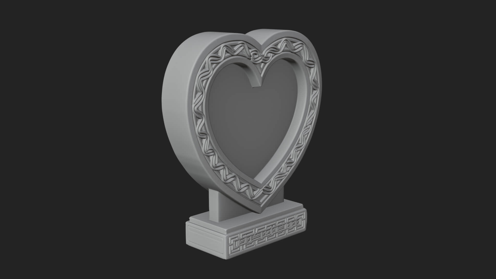Ornate Framed Heart Plaque Design 267 3D Print Model 3D Model