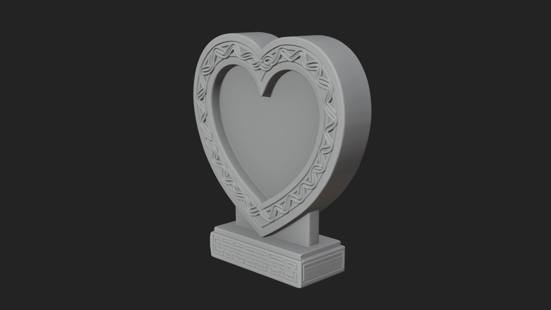 Ornate Framed Heart Plaque Design 267 3D Print Model 3D Model