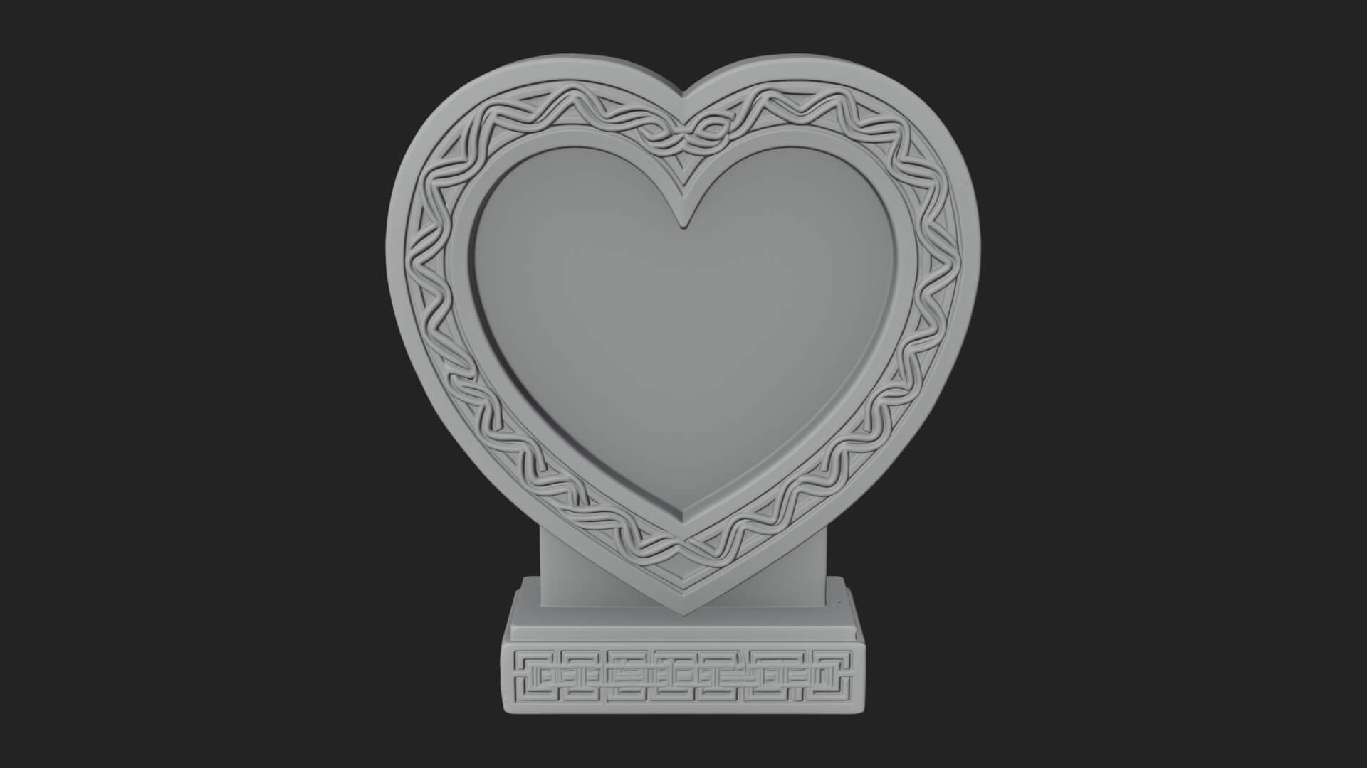 Ornate Framed Heart Plaque Design 267 3D Print Model 3D Model