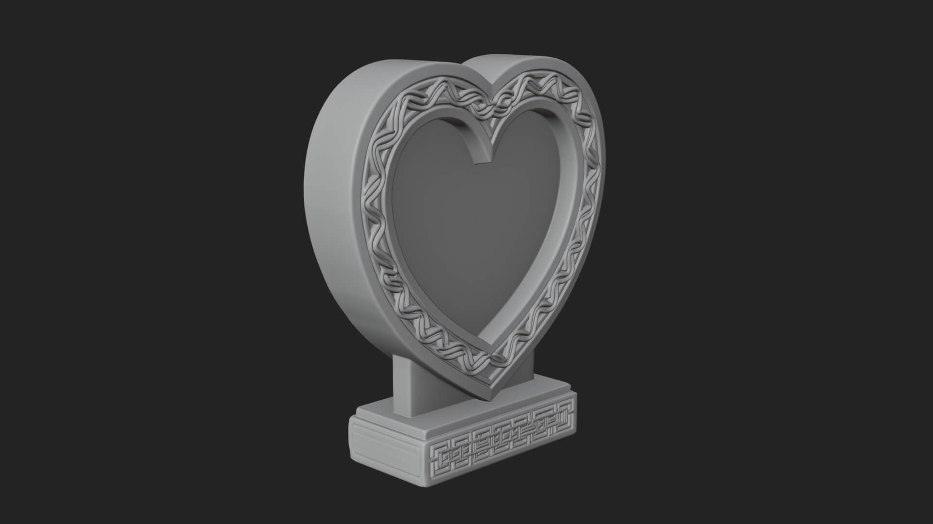 Ornate Framed Heart Plaque Design 267 3D Print Model 3D Model