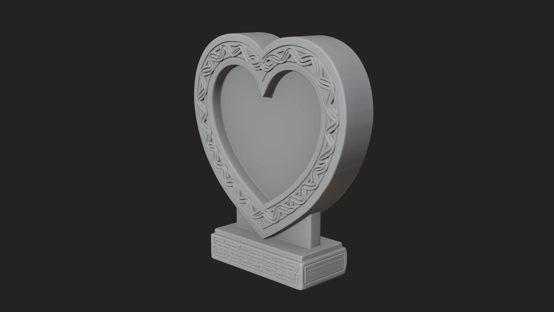 Ornate Framed Heart Plaque Design 267 3D Print Model 3D Model