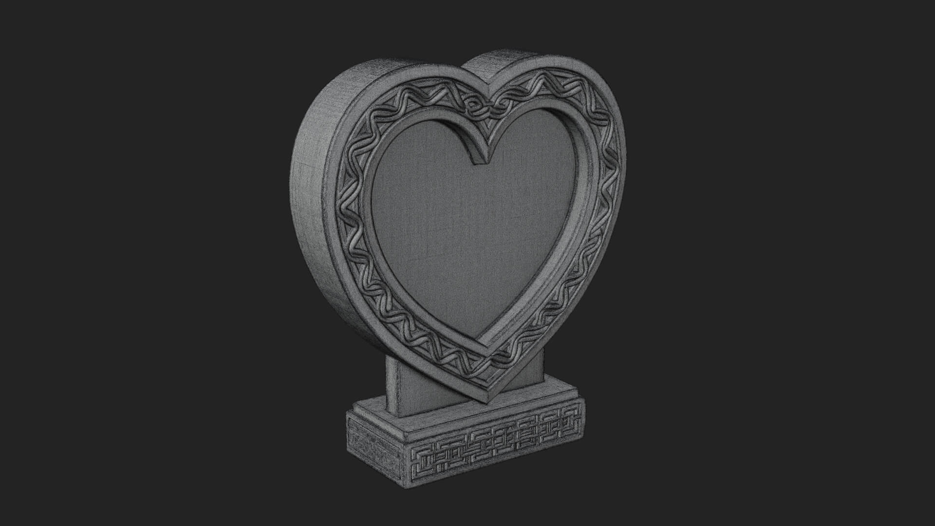 Ornate Framed Heart Plaque Design 267 3D Print Model 3D Model