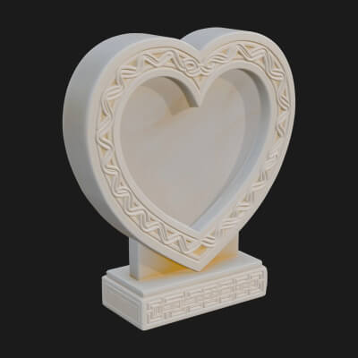 Ornate Framed Heart Plaque Design 267 3D Print Model