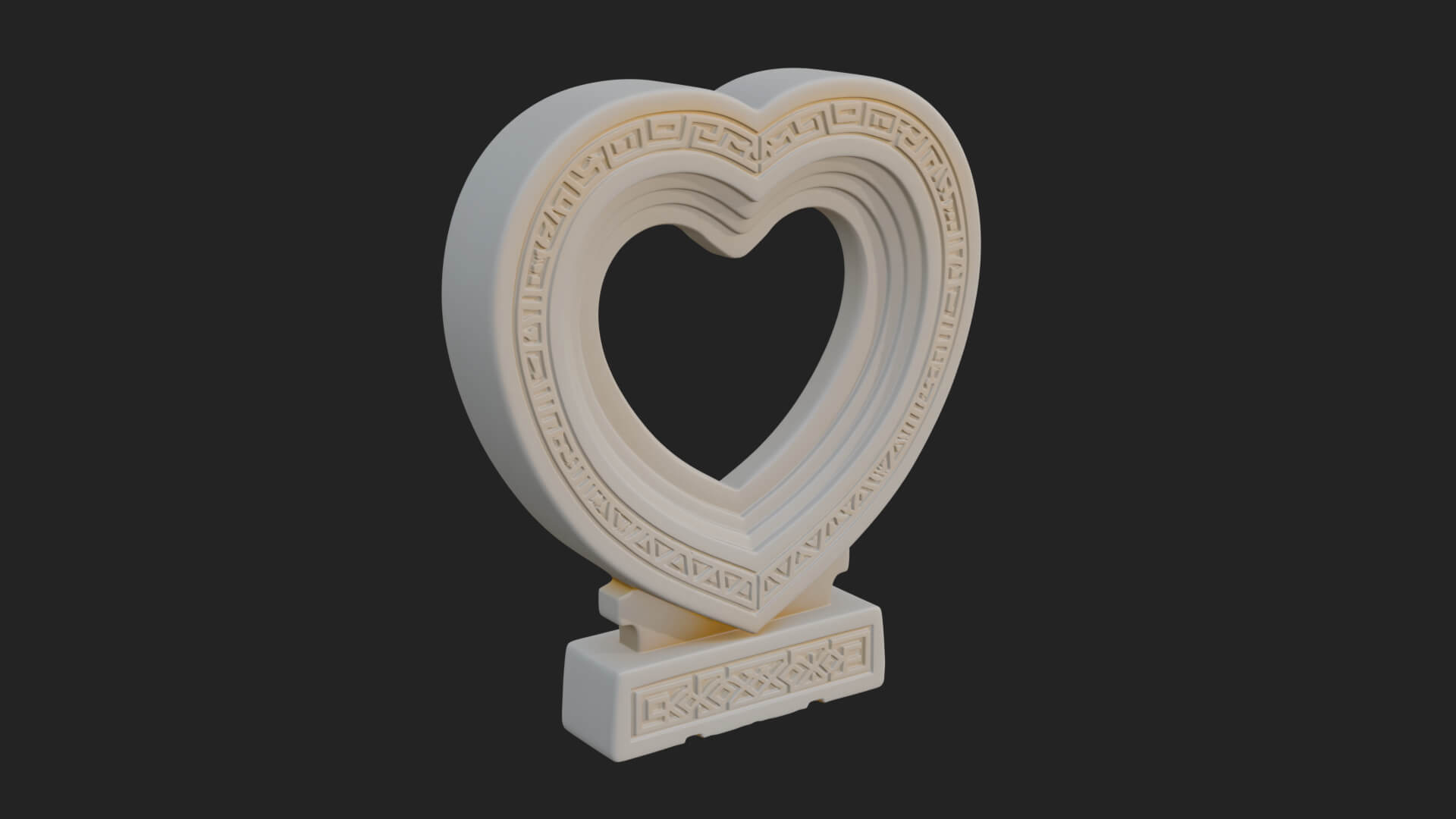 Ornate Framed Heart Plaque Design 268 3D Print Model 3D Model