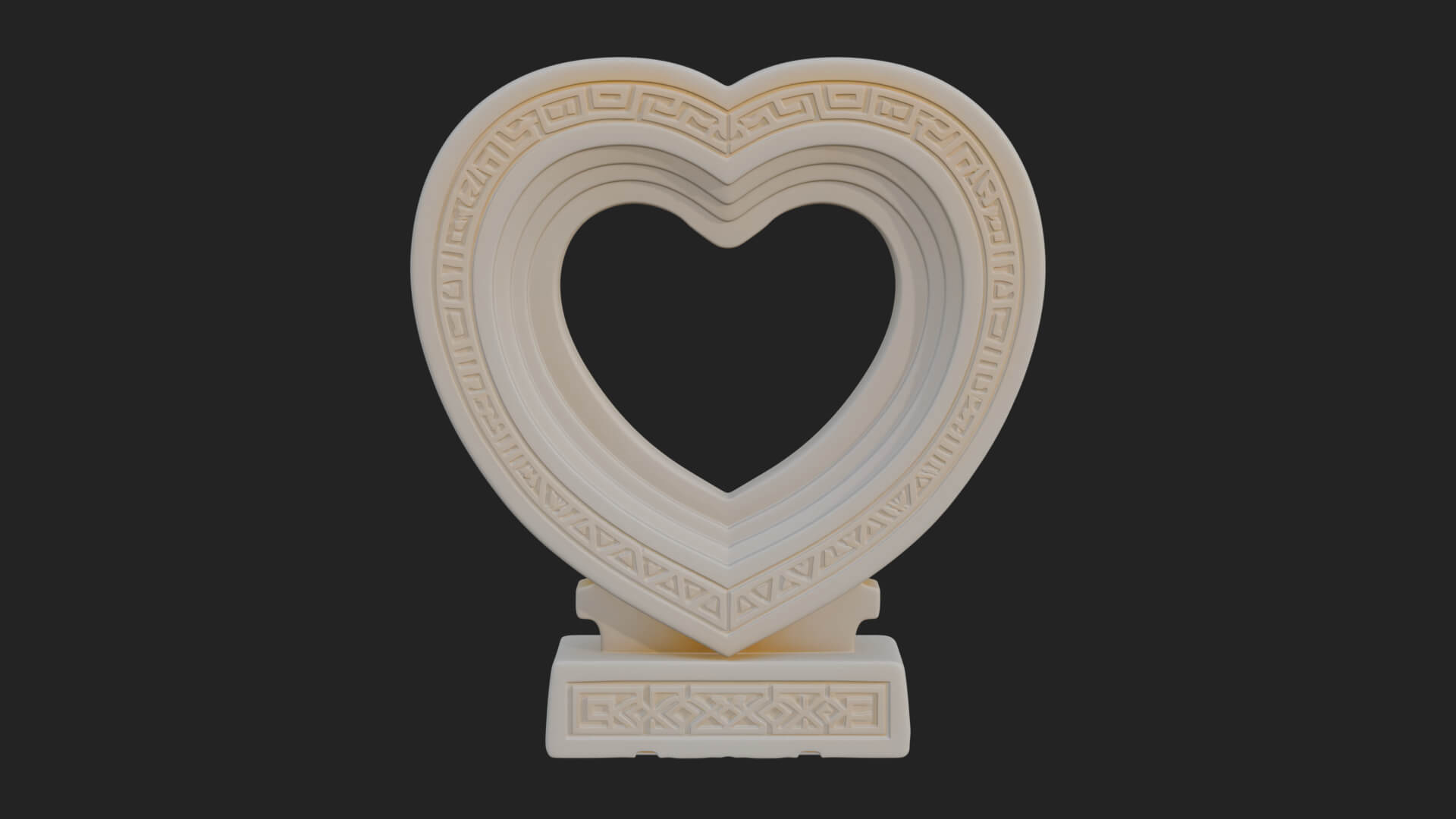 Ornate Framed Heart Plaque Design 268 3D Print Model 3D Model