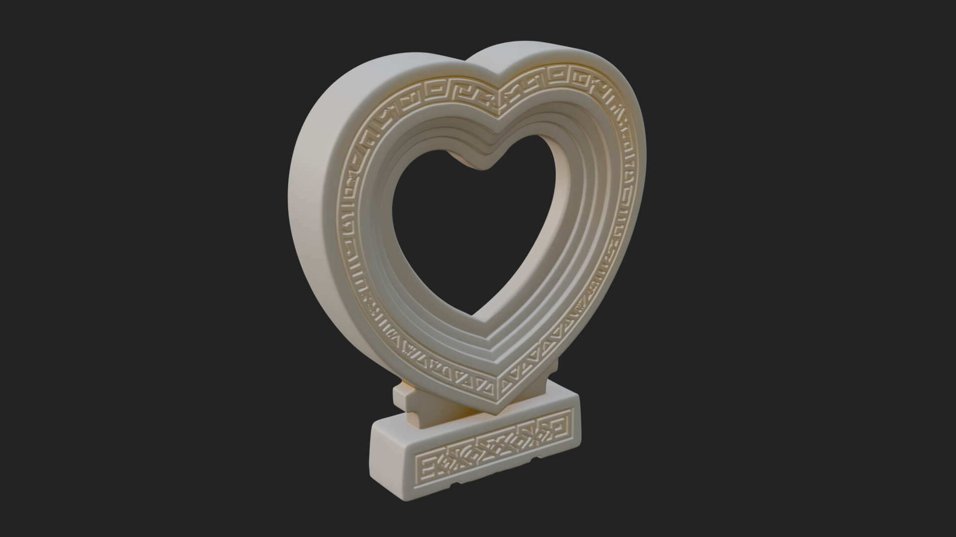 Ornate Framed Heart Plaque Design 268 3D Print Model 3D Model