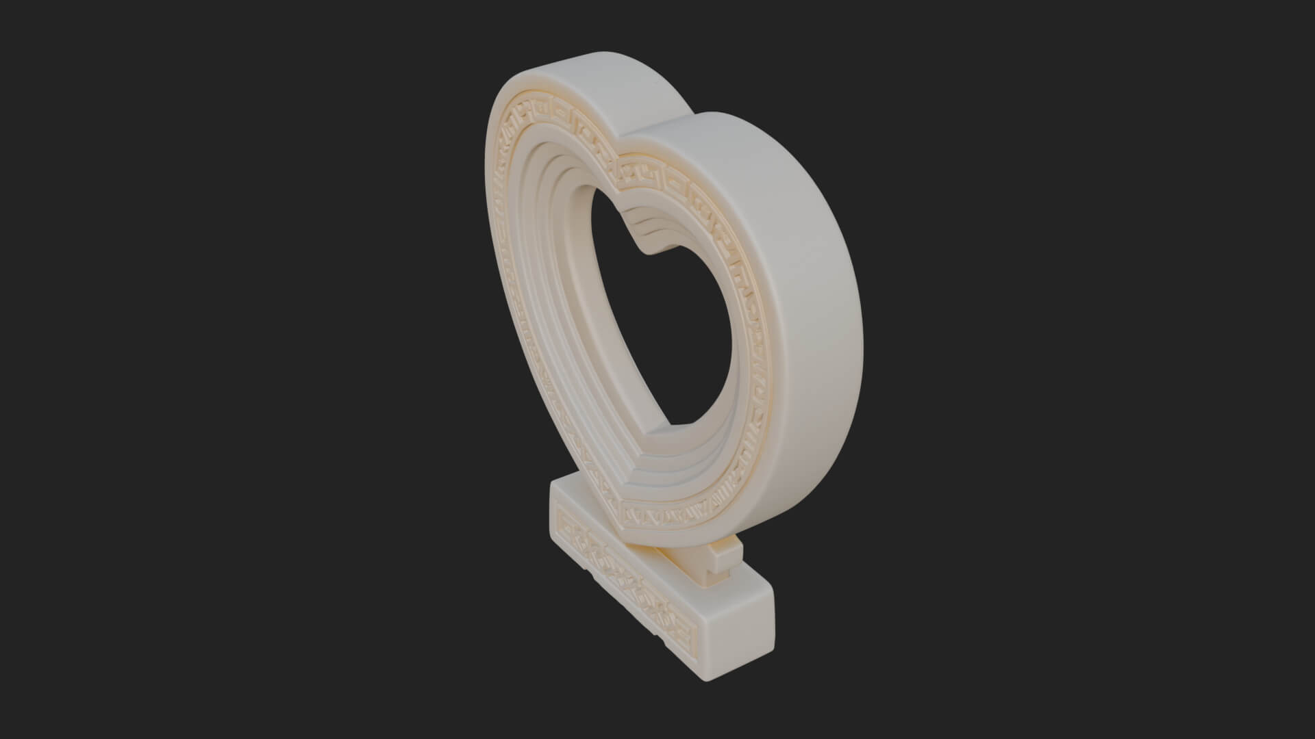 Ornate Framed Heart Plaque Design 268 3D Print Model 3D Model
