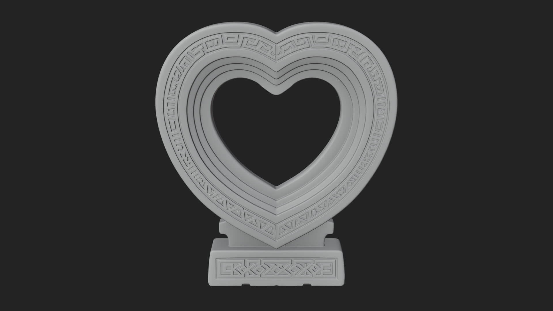 Ornate Framed Heart Plaque Design 268 3D Print Model 3D Model