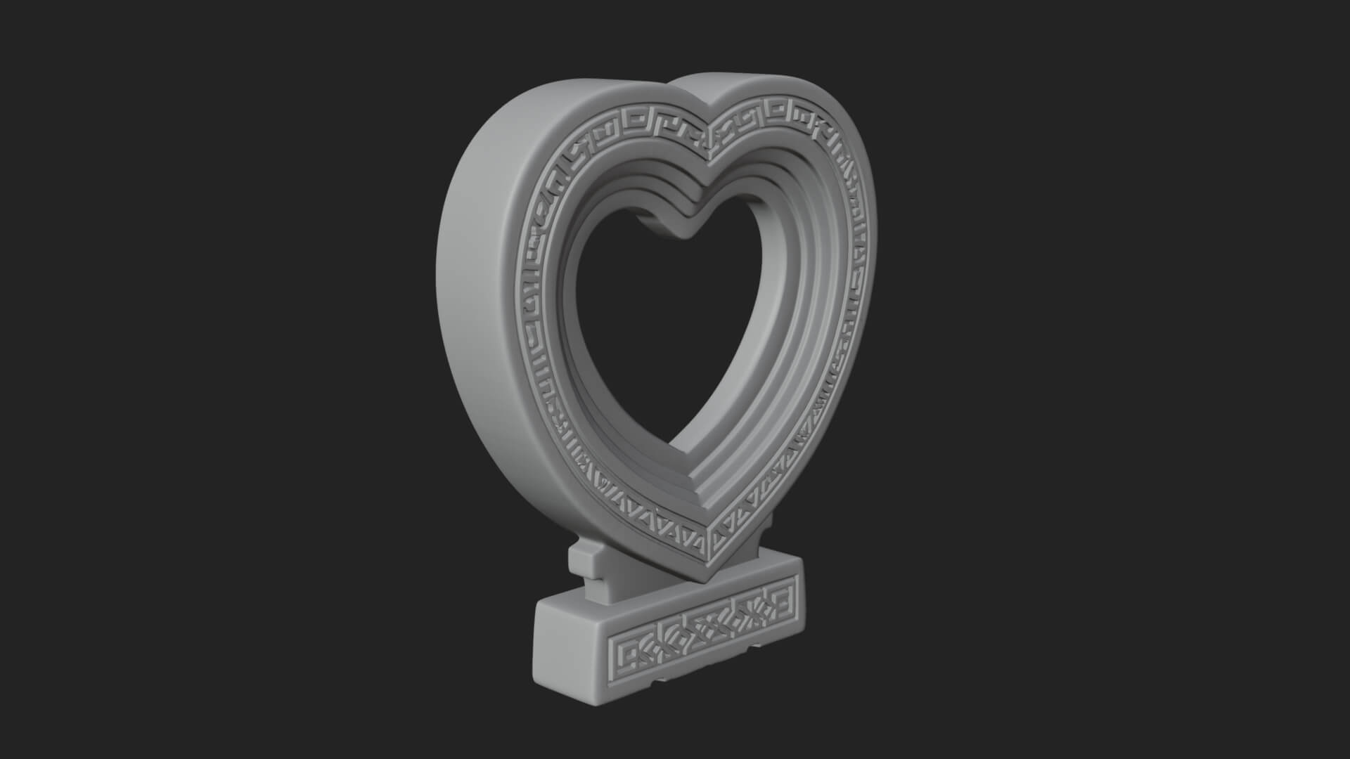 Ornate Framed Heart Plaque Design 268 3D Print Model 3D Model