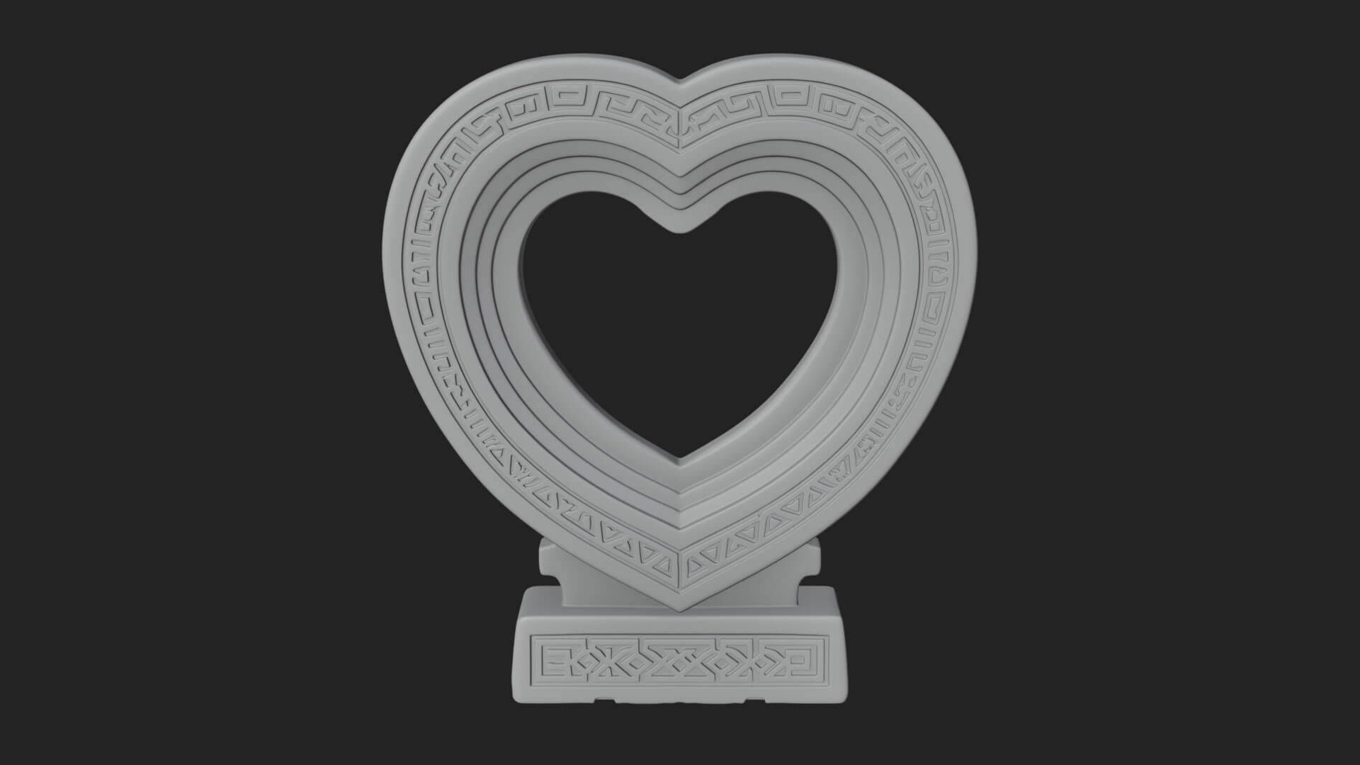 Ornate Framed Heart Plaque Design 268 3D Print Model 3D Model