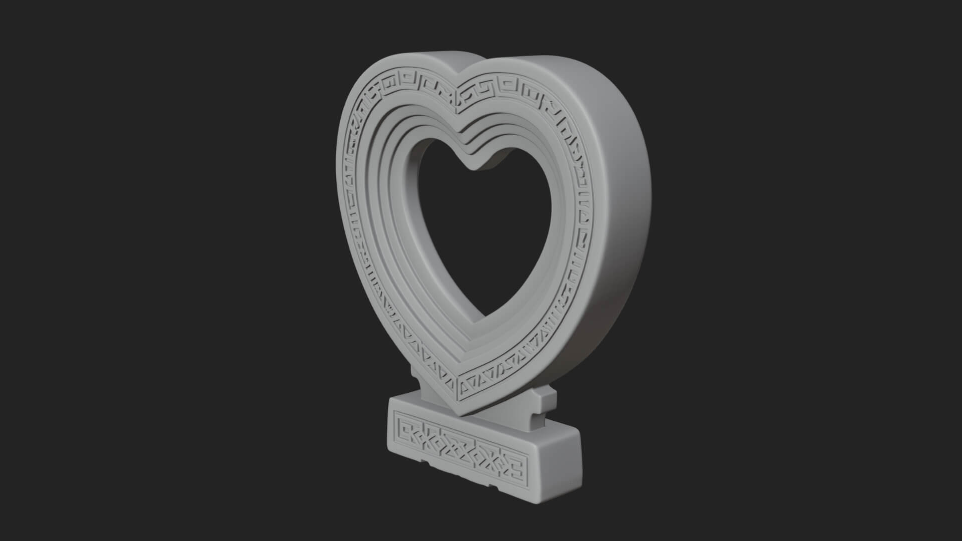 Ornate Framed Heart Plaque Design 268 3D Print Model 3D Model
