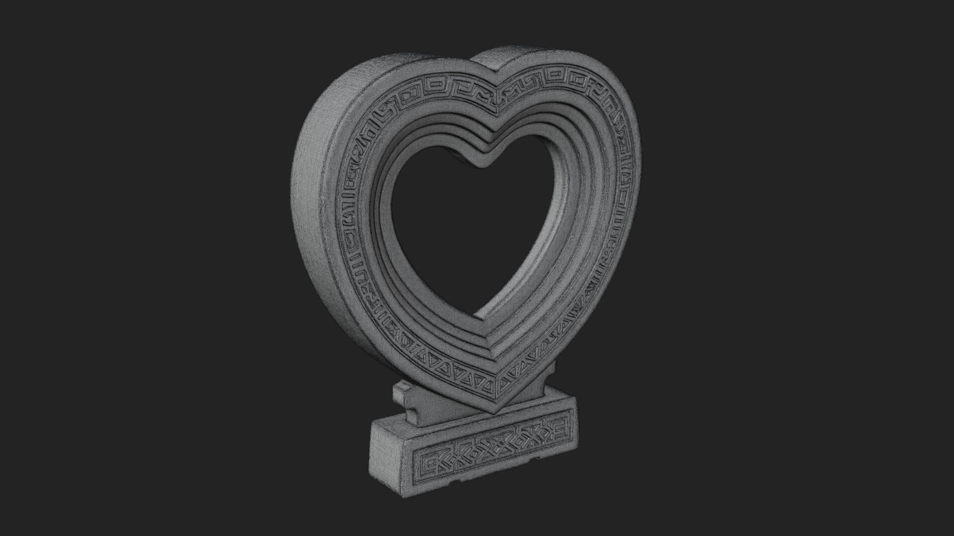 Ornate Framed Heart Plaque Design 268 3D Print Model 3D Model