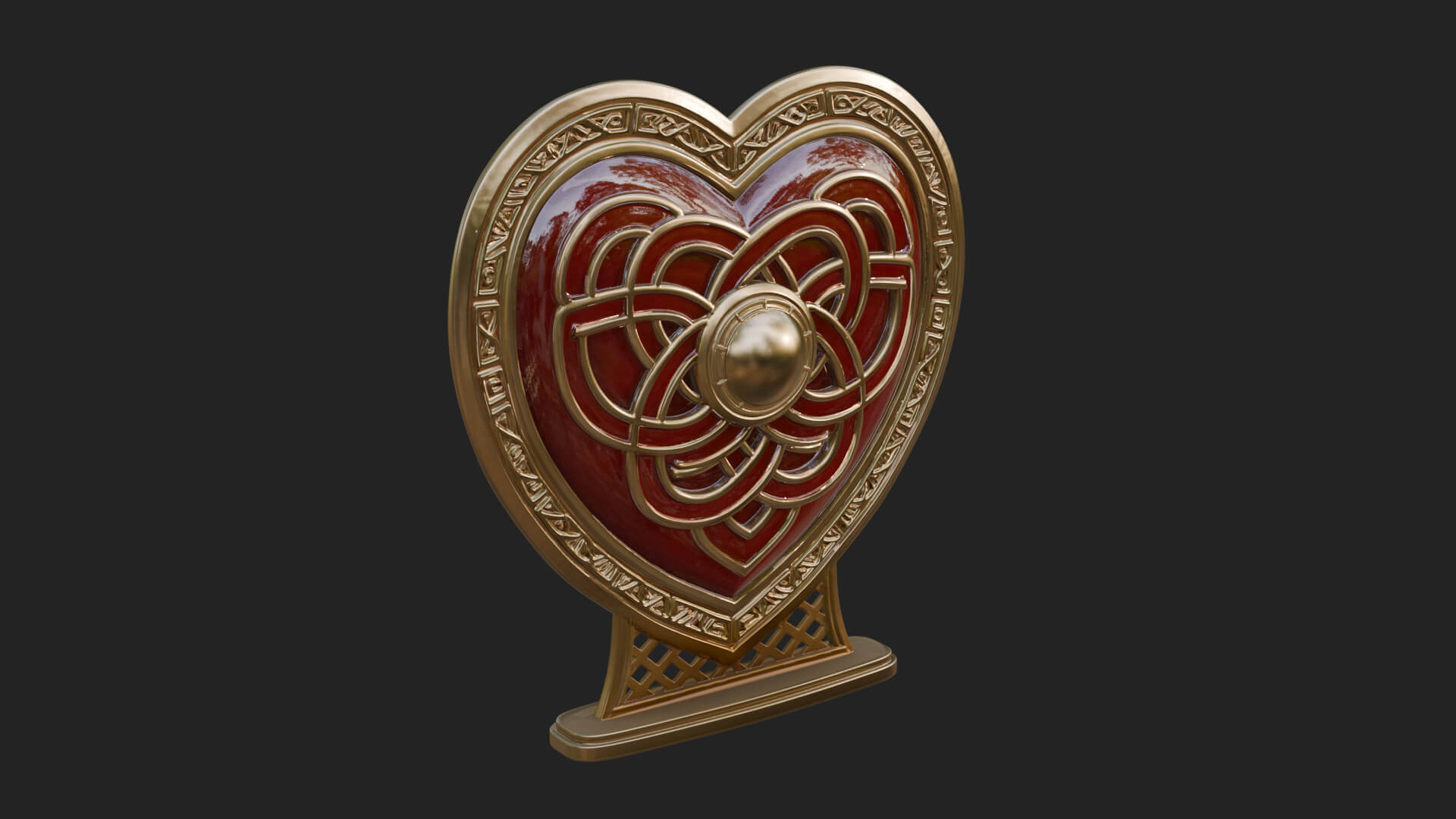 Ornate Framed Heart Plaque Design 269 3D Print Model 3D Model