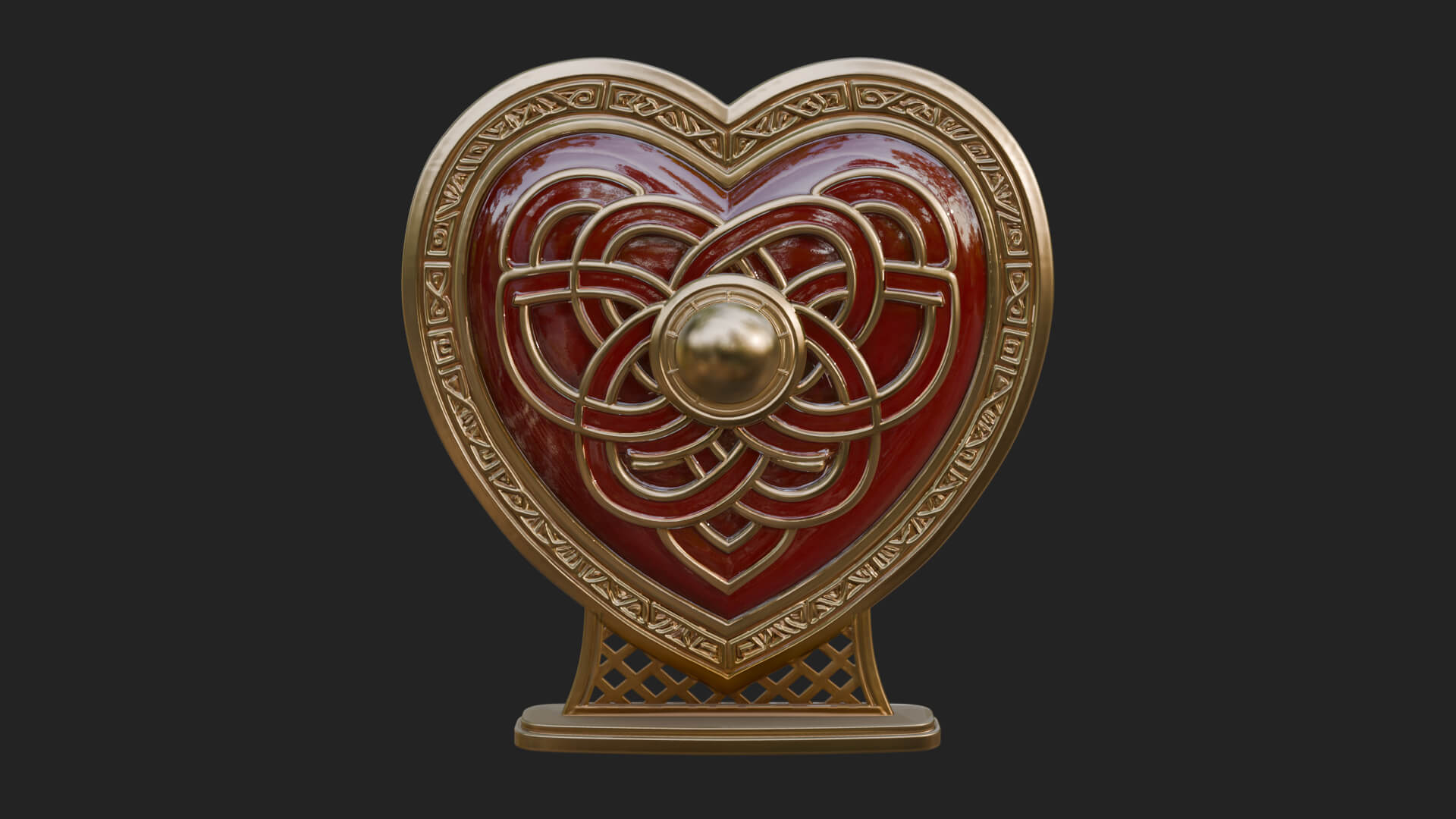 Ornate Framed Heart Plaque Design 269 3D Print Model 3D Model