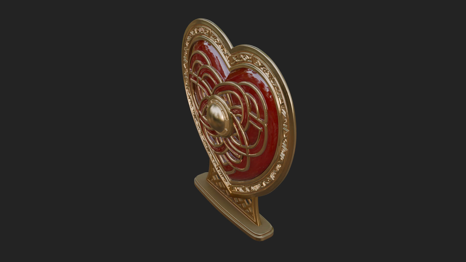 Ornate Framed Heart Plaque Design 269 3D Print Model 3D Model