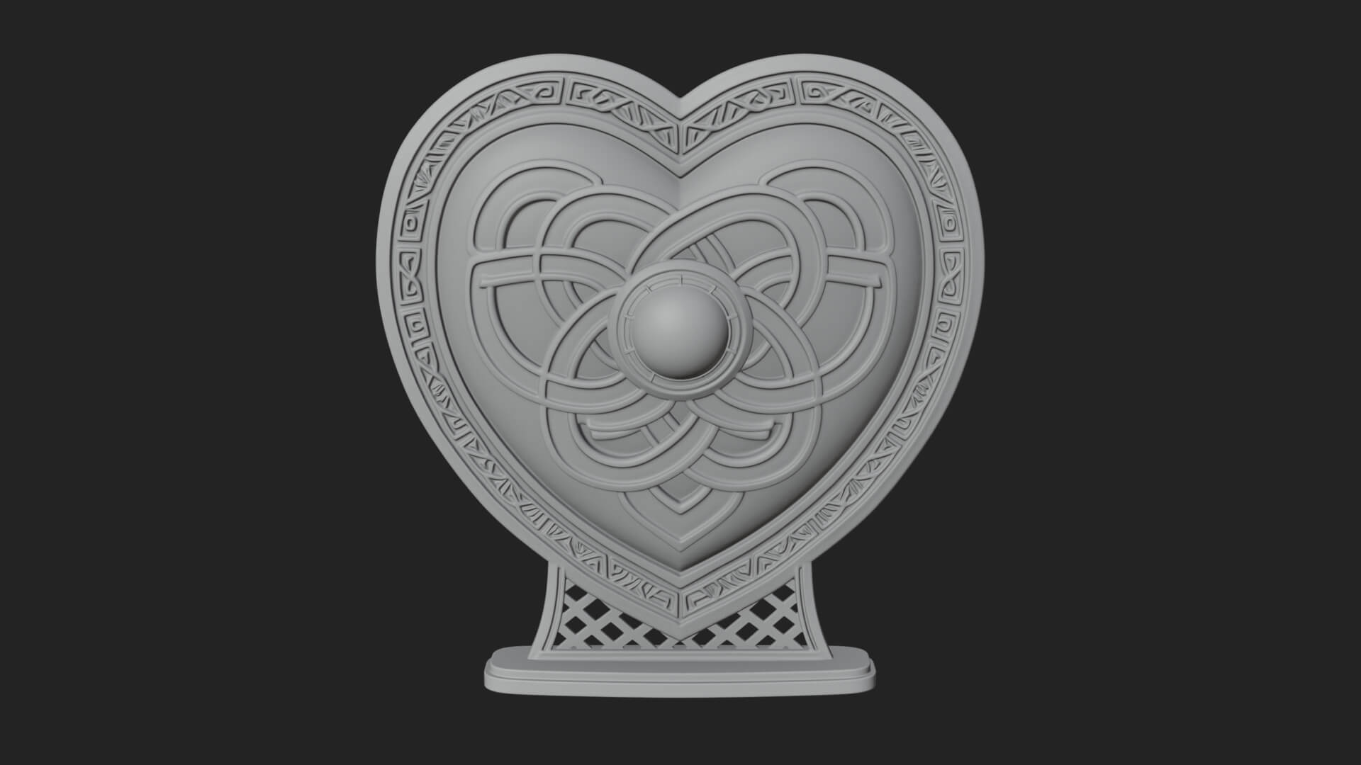 Ornate Framed Heart Plaque Design 269 3D Print Model 3D Model
