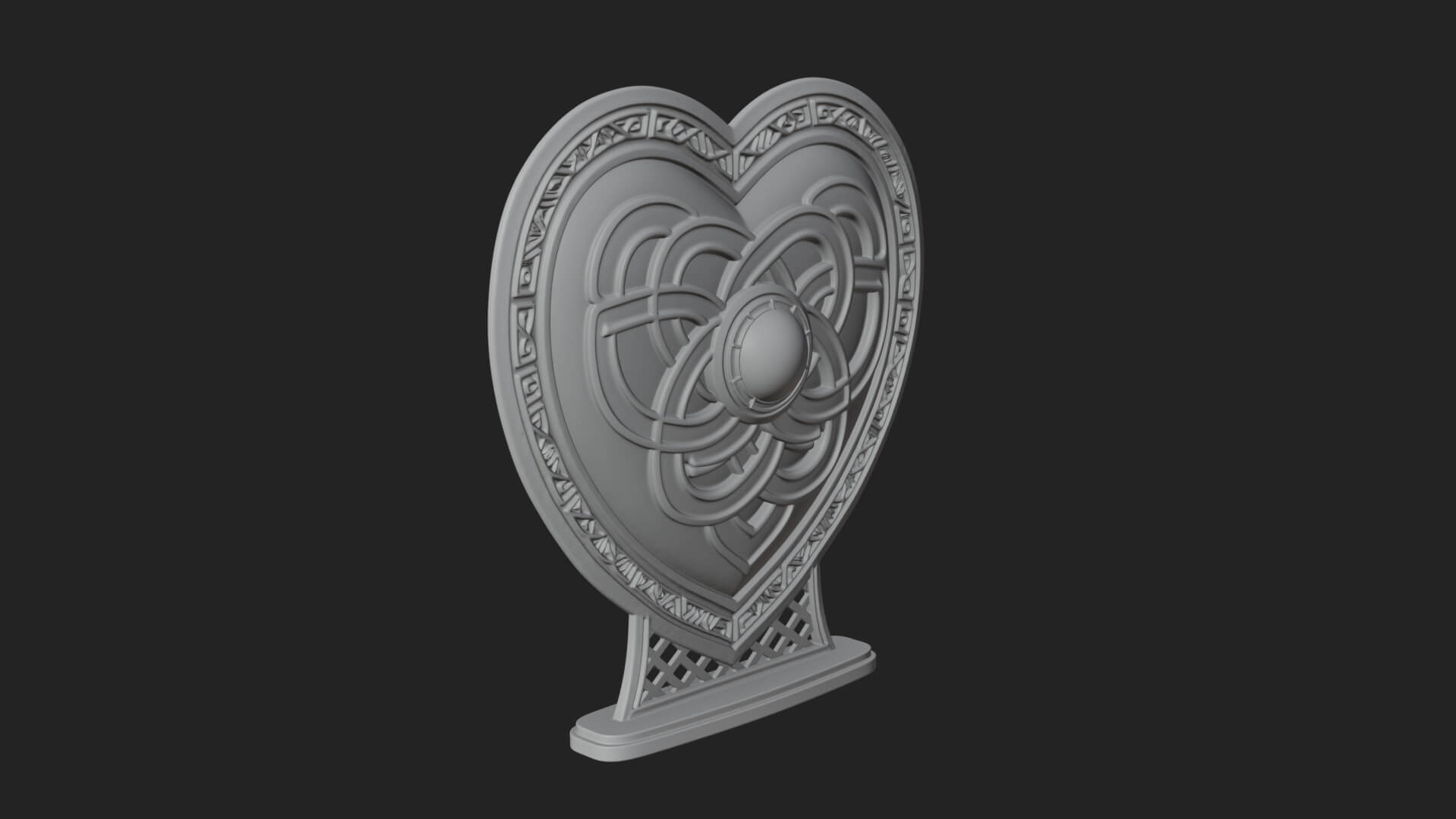 Ornate Framed Heart Plaque Design 269 3D Print Model 3D Model
